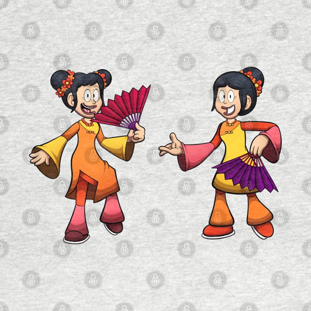 Female Lunar New Year Dancers by TheMaskedTooner